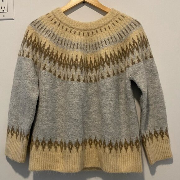 Thick Wool Cashmere-Feel Sweater Cream Cozy Knit — Size M (Approx.) - Picture 4 of 7